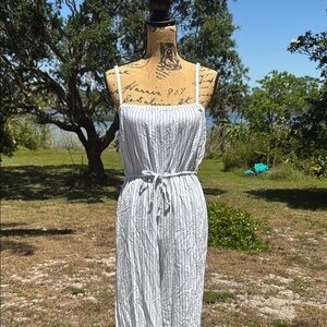 Gianni Bini Striped White and Green Romper